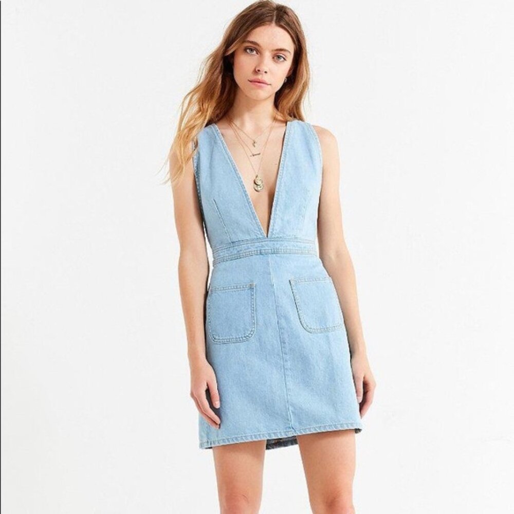Urban Outfitters BDG Plunge Denim Overall Dress